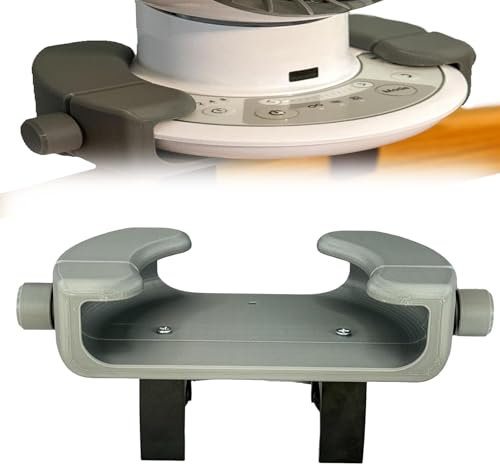 Bunk Buddy Fan Holder for Woozoo Fan, Universal 8.27 Inch Clip-On Dorm Fan Mount for Woozoo Desk Fan & Bunk Beds, College Room Cooling Accessory (Grey)