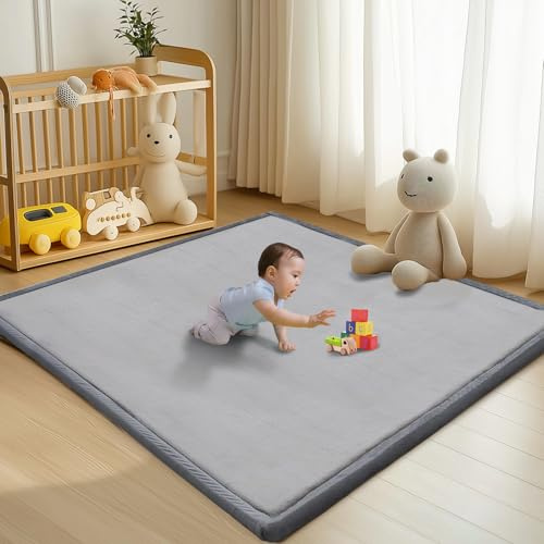 ZIKEBTUY Spielmatte Baby,Kinderzimmer Teppich mit Memory-Schaum,Leicht zu Reinigen Krabbelmatte,Faltbar Krabbeldecke für Baby,150x180x3.5cm