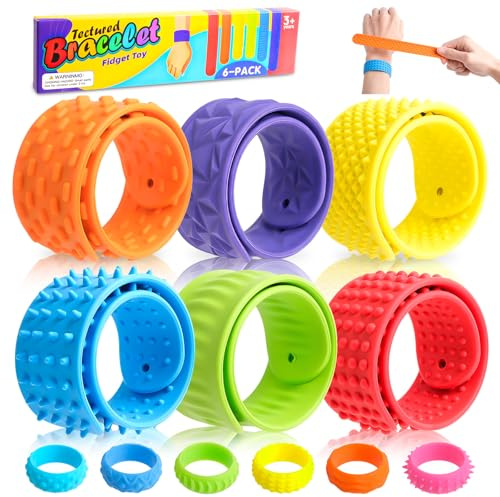 Kuvarix 12 Stück Fidget Toys Set mit Anti Stress Armband und Fidget Ring Kinder, Sensorik Spielzeug aus Silikon, ADHS Spielzeug für Anxiety, ADHD, Beruhigend Bei Stress Angst
