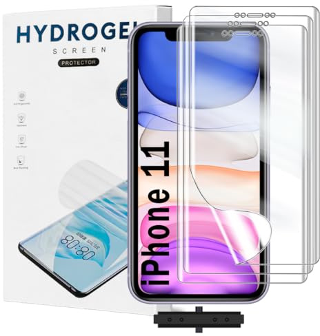 Yxiuumo 3 Pack Hydrogel Film for iPhone 11,Transparent Hydrogel Protective Film Screen Protector Soft,HD Clear,Anti-Bubble,Self-Healing Easy Installation[Not Glass]