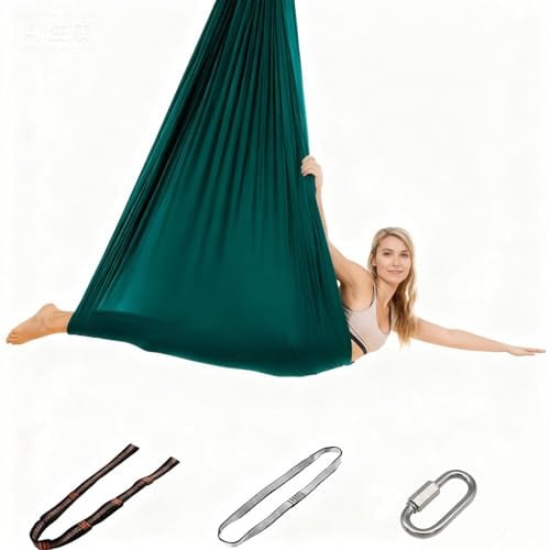 Solamigrace Aerial Yoga Hängematte Set für Anti-Gravity-Übungen 200 kg max. Tragfähigkeit – Für Aerial Yoga, Entspannung & Fitness, mit Beschlägen (280x150 cm)