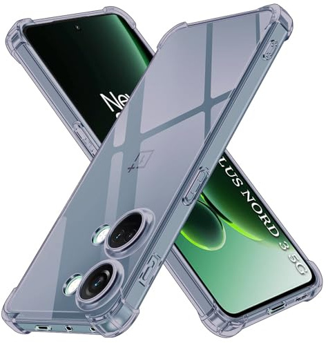 Techsuit für OnePlus Nord 3 Hülle mit Soft Touch, Vergilbungsfrei Material, Stoßfest, Luftkissen Ecken, Erhöhte Kanten, Kabelloses Laden Kompatibel, Shockproof Clear Silicone, Rauchschwarz