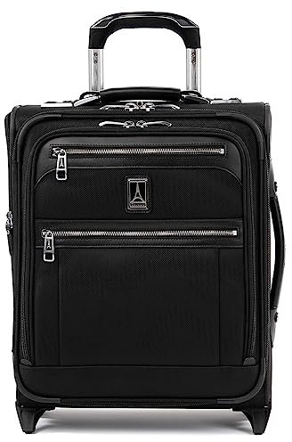 Travelpro Platinum Elite Softside Erweiterbares Handgepäck, 2 Räder, aufrechter Regionalkoffer, USB-Anschluss, für Damen und Herren, Schattenschwarz, Handgepäck, 40,6 cm (16 Zoll), Schwarz (Shadow