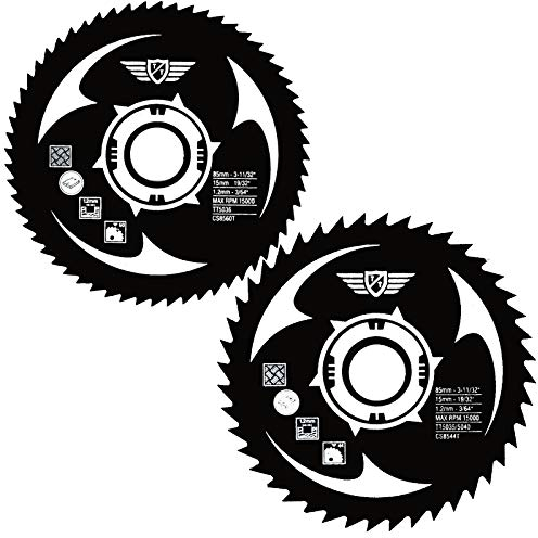 2 x TopsTools CSK8544T_60T 85mm 44T 60T HSS 15mm Bore Saw Blades
