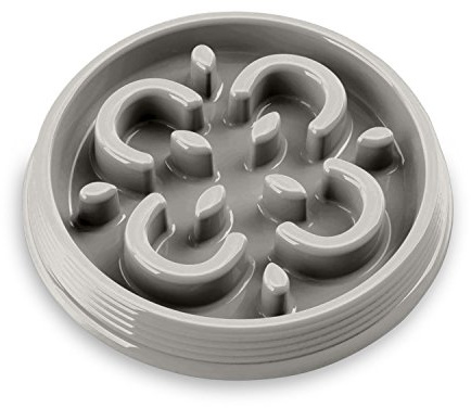 Tar Hong Slow Chow Medallion Grey 1 Cup Small Polypropylene Feeder