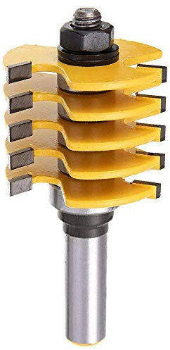 Gasea 1/2 Inch Shank Box Finger Router Bit Adjustable 5 Blade 3 Flute Woodworking Chisel Cutter