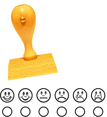 Stempel Lehrerstempel Smilies smile zum ANKREUZEN Abdruckgröße ca. 60 x 20 mm - perfekt für Schule, Lehrer, Ausbildung, Erzieher - Schulstempel Note Zensur Notenübersicht Smily