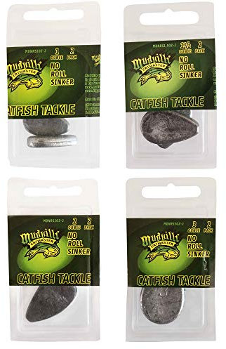 Mudville Bundle: No Roll Sinkers – 1 oz No Roll Sinker 2er-Packung, 450 g No Roll Sinker 2er-Pack, 567 g No Roll Sinker 2 Pack und 85 ml No Roll Sinker 2 Pack
