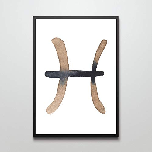 Din A4 Kunstdruck ungerahmt Sternzeichen Fische Zodiac Pisces Astrologie Sterne Aquarell Wasserfarbe modern Geschenk Druck Poster Deko Bild