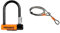 Kryptonite Evolution Mini-5 Fahrradschloss, Orange, 8 x 14 cm & Schlaufenkabel Krypto Flex 213 cm, ⌀10 mm, grau