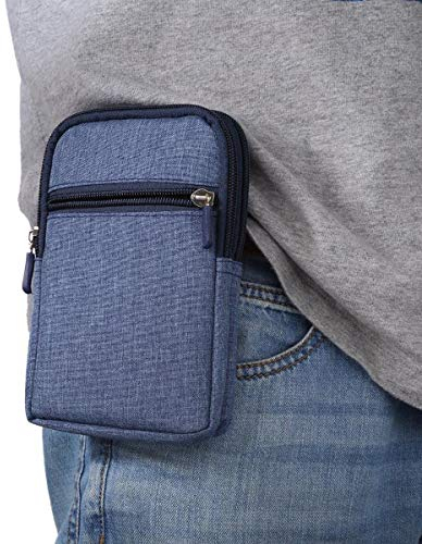 Borsa da Cintura Uomo per Cellulare, Piccola Custodia a Sacchetto per Smartphone, 6.5 Borse e Borsetta Piccolo Cellulare Borsa Sacchetto Pochette Waist Belt Bag Holster con Tasca Zipper Moschettone