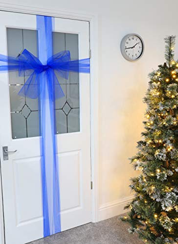 Christmas Concepts® - Decorazione per fiocco porta tessuto in tessuto blu royal - Crea il tuo fiocco in tessuto
