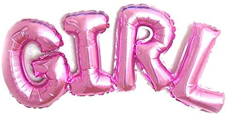 TopTen Folienballon Schriftzug Girl - Girlande Luftballons als Deko zur Geburt (Mädchen)