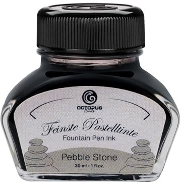 Octopus Fluids tinta para pluma estilográfica gris pastel Pebble Stone 30ml, tinta para escribir, tinta para caligrafía