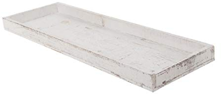 Decpero Dekotablett / Holztablett / Weiß-Washed / 60 cm / 1 Stück