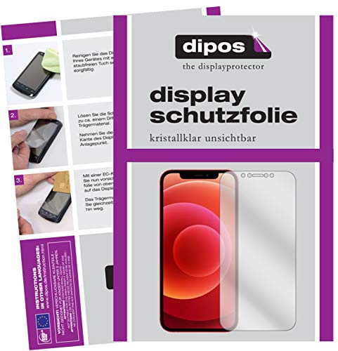 dipos 5x Displayschutzfolie klar für Apple iPhone 12 Pro | Passt perfekt, Ultra-Dünn, kratzfest, blasenfrei, Case-Friendly, hüllenfreundlich, Fingerprint-kompatibel, selbstklebend
