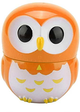 Niedliche Eulenform Küchentimer, manueller mechanischer Timer, Kochzähleruhr für Hauptküche(Orange)