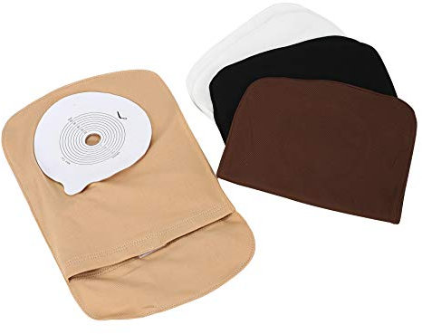 4pcs housses de sac de colostomie extensibles avec ouverture ronde, pochette légère de stomie de couleur claire