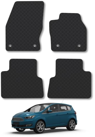Fits Ford C-Max (2015-2019) 3mm Rubber Car Mats | Tailored Fit Durable Floor Mats Full Coverage Protection Waterproof Accessories Easy Clean Anti Slip Made in the UK