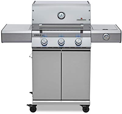 GRANDSTATE 3-Brenner Gasgrill EAGLE 311 G mit Keramik-Infrarot-Steak-Brenner, Seitenkocher, Gusseisen-Grillrost, Gesamtleistung von 13,5 kW…