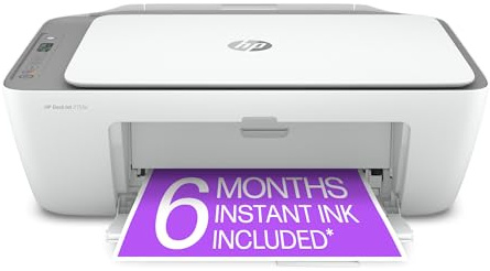 HP DeskJet 2755e Wireless Color Inkjet-Printer, Print, scan, Copy, Easy Setup, Mobile Printing, Best-for Home, 6 Month Instant Ink Trial Included, White (Packaging May Vary)