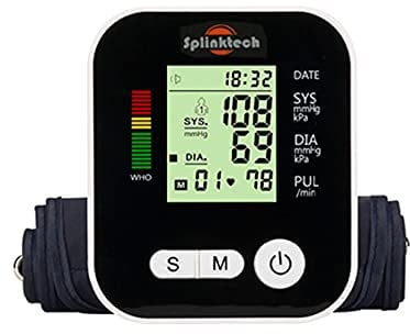 UK-TECH Blood Pressure Monitor – Upper Arm Automatic Blood Pressure Machine – Intellisense 180 Memory – Large LCD Display (Black)