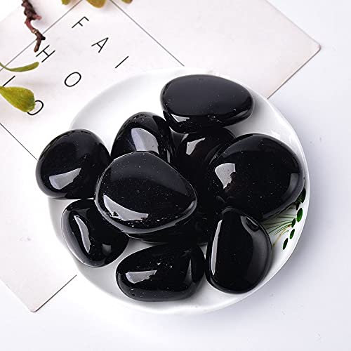 LiuliuBull 100g große Größe 10-30mm Natürliche Kristallquarz Amethyst Kies Probe rot Achat Heilung Stein Reiki for Aquarium (Color : Obsidian, Size : 100g)