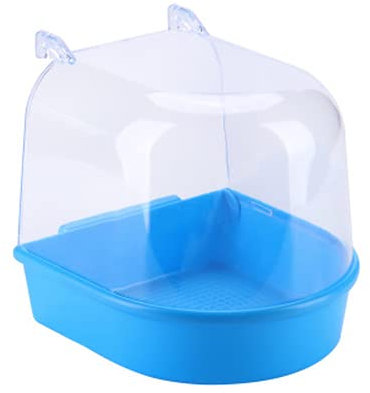 Baignoire pour Oiseaux boîte de Bain Outil de Nettoyage pour Oiseaux Cage en Gros Douche Baignoire Transparente Accessoires Suspendus Bain Perroquet en Plastique Durable and Fashion
