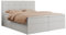 MKS MEBLE Boxspringbett 180x200 Mit Bettkasten, Matratze H3 und Topper - Polsterbett Mit Stauraum - Centos - Weiß Kunstleder