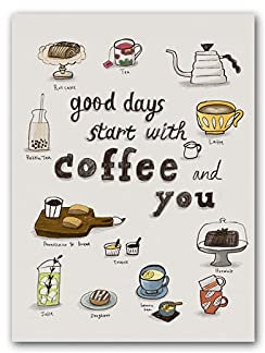 Nordic Macaron Kuchen Kaffee Poster Essen Trinken Werkzeug Wand Kunstdruck Bild Leinwand Malerei Bäckerei Küche Inneneinrichtung (Color : B, Size : 50x70cm no frame)