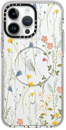 CASETiFY Clear iPhone 14 Pro Max Case [Not Yellowing / 6.6ft Drop Protection/Compatible with Magsafe] - Dreamy Floral Pattern - Clear