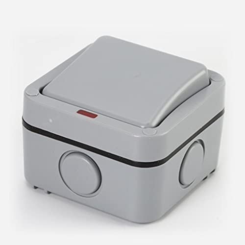ZYWUOY IP66 Abzweigdose, SFG37 20A Doppelpoliger Schalter Wetterfest Außenschalter Außenschalter Außenschalter Elektrogehäuse Box, Universal Aufputz Montage