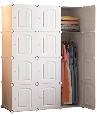 Closet Plegable Armario Organizador de Almacenamiento Cubo Closet Portátil Armario Combinación de Armario Espacio Saving Gabinetes Modulares (12 Cubos) Armario
