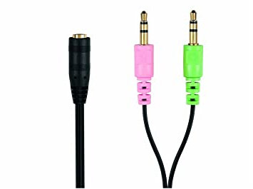 conecto adaptateur de casque jack, 3,5 mm, couplage 4 broches vers 2x prises 3 broches, 0,20 m