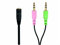 conecto 3,5mm Klinken Headset Adapter, 4-PIN-Kupplung zu 2x 3-PIN-Stecker, 0,20m
