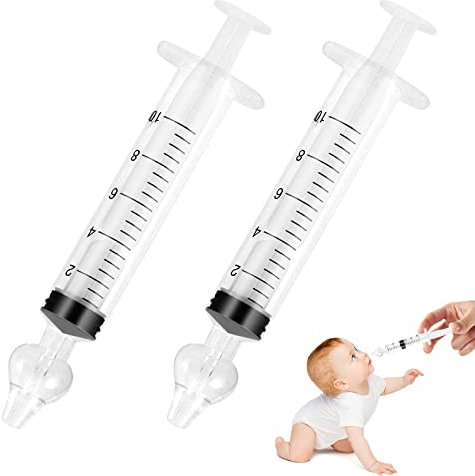 Clundoo Baby Nasendusche, 2 Stück Wiederverwendbare Nasenreiniger, Nasenspüler für Babys, Aus Silikon Sicherer und Komfortabel (Transparente Farbe)