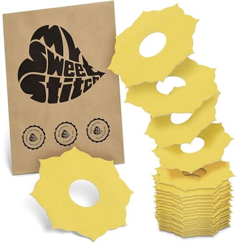 MySweetStitch 25 Ringpatches für FreeStyle Libre 3/3 Plus Mandala Yellow | Stabilisiert ablösende Ränder, Mitte bleibt frei, wasserfest und flexibel, bis zu 15 Tage Halt