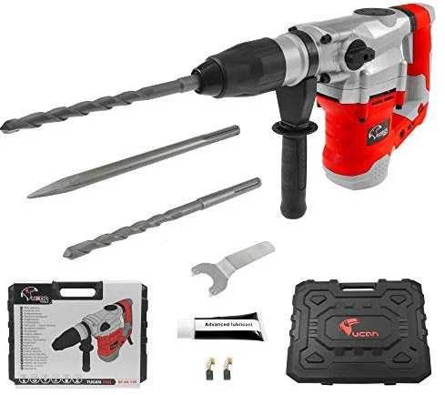 Rexxer | Tucan Bohrhammer SDS-Max | Bohrmaschine Set 1600 W | Abbruchhammer 10 Joule | 6 Variable Geschwindigkeit | 3530 BPM | Bohr-Ø Beton max: 40 mm | 2 m Kabel | inkl. Koffer, SDS Bohrer & Zubehör