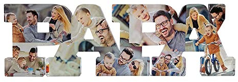 Babloo Targa Scritta in Plexiglass Trasparente Papa' Personalizzata con Foto e Fotocollage Idea Regalo Festa del papà (20x6cm)