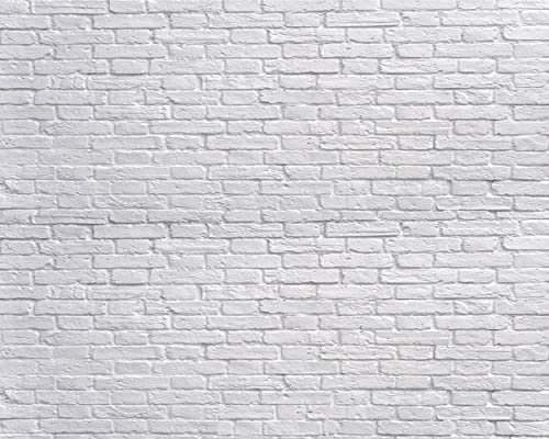 SJOLOON Weißer Ziegelsteinwand-Hintergrund, weißer Ziegelstein, Fotohintergrund, dünnes Vinyl, Fotografie-Hintergrund, Studio-Requisite, 10931 (2,4 x 2,4 m)