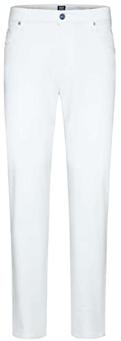 M 5 BY MEYER Herren Hose M5 Regular Denim - 9-6258 White - Super Stretch Performance Denim