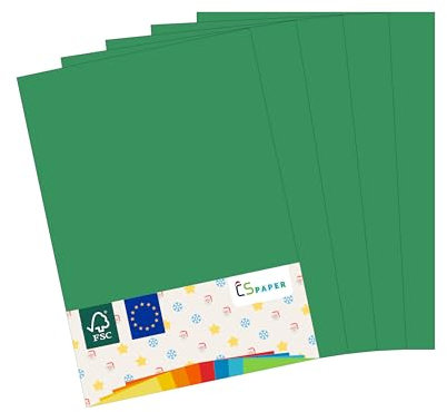MADE IN EU 20 Blatt farbiges Papier TANNENGRÜN A4 80 g/m² CS Paper - Druckerpapier, Kopierpapier, Universalpapier zum Drucken, Basteln & Falten im Format DIN A4. Papier für den Heim- & Bürobedarf