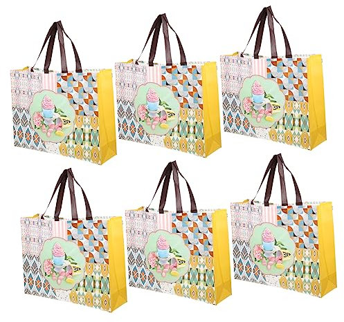 ifundom 6st Einkaufstasche Aus Vliesstoff Einkaufstüten Einkaufen Faltbare Einkaufstasche Handtasche Aus Stoff Aufbewahrungstasche Einkaufstütenträger Einfach Reisen Trolley-tasche