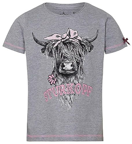 T-Shirt Quentaya Kids grau | Kinder Trachtenshirt mit süßem Print | Sturkopf grau