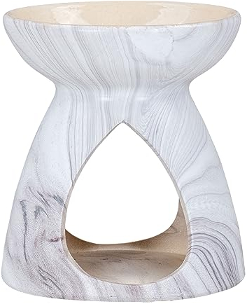 levandeo Duftlampe Keramik Marmoroptik Schwarz Weiß Öllampe Aromalampe Tischdeko Duft Raumduft