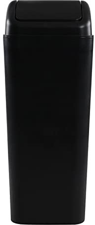 Joyeen 14 L Plastic Black Trash Bin, Waste Can with Swing Lid