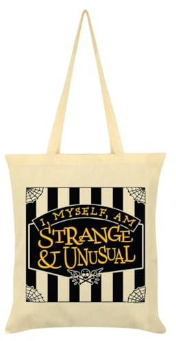 Tragetasche mit Aufschrift I Myself, Am Strange & Unusual Cream, cremefarben