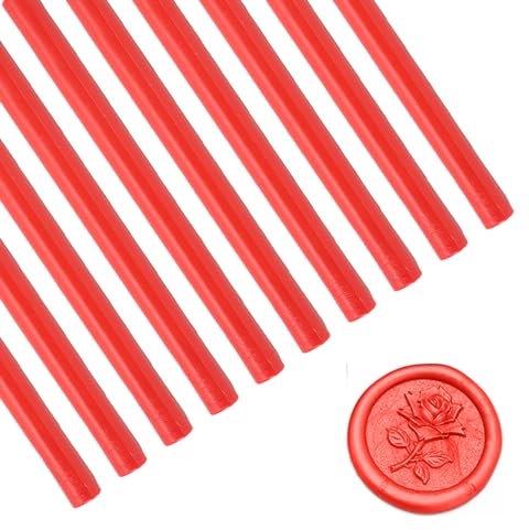 Tissting 10 Stück Siegelwachs Sticks 10cm x 7mm - Hochwertige Wachsstifte für Briefe, Einladungen und DIY-Projekte in 5 Farben, Ideal für Hochzeiten und Feiern