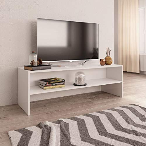 heybb Mobile Porta TV Bianco 120x40x40 cm in Legno Multistrato,Mobile TV Mobile Porta Televisore,Mobiletto Industriale Tavolino Basso Vintage Console per Salotto