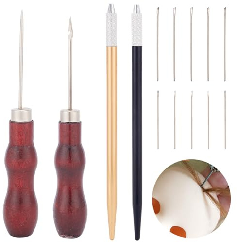 AHANDMAKER Hair Rooting Tool Reroot Rehair Tools Alloy Rooting Needles DIY Making Kit Wig Tool Accessories for DIY Handle OB BJD Wig Supplies Gifts